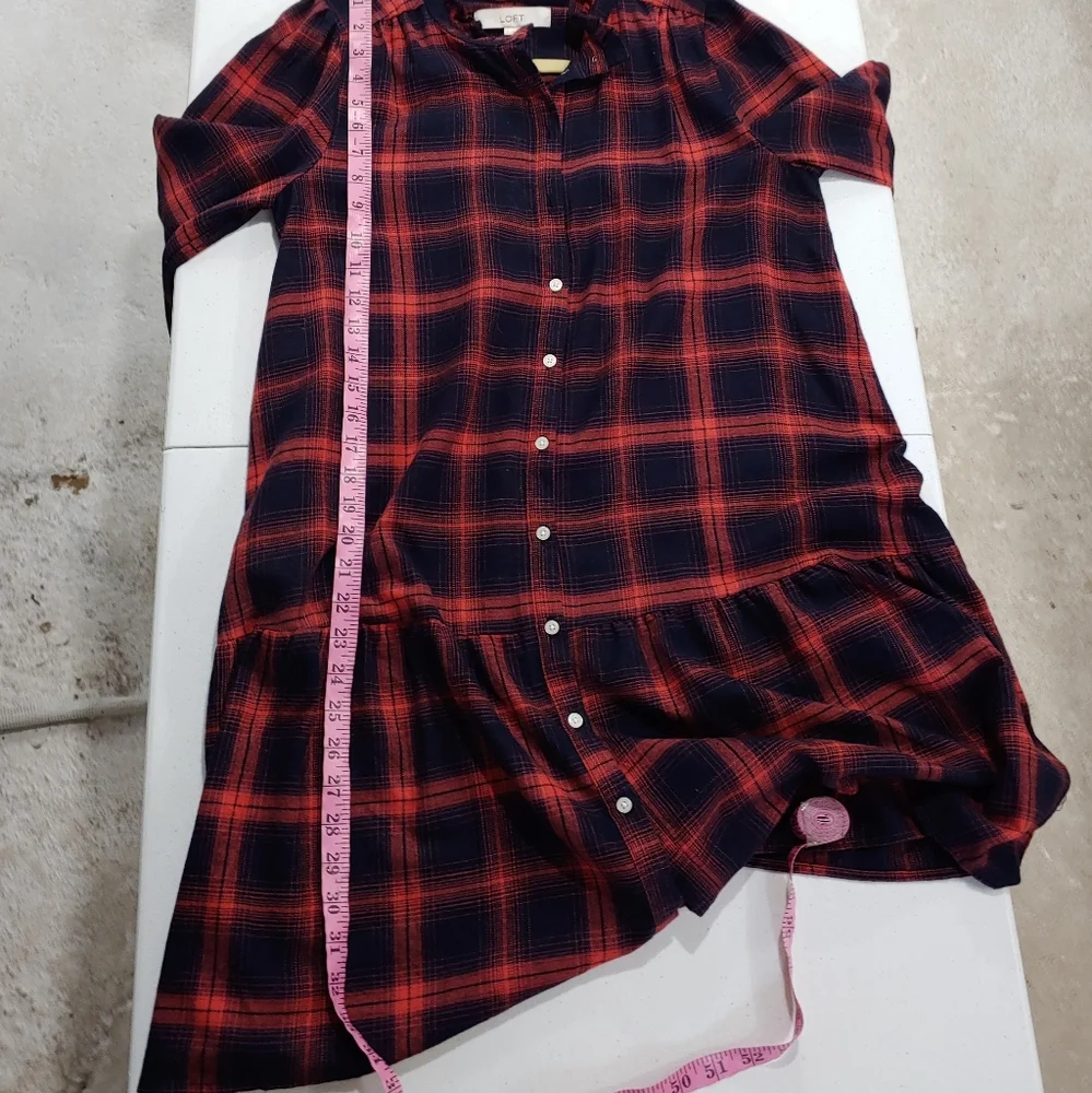 LOFT FLANNEL BUTTON DRESS
